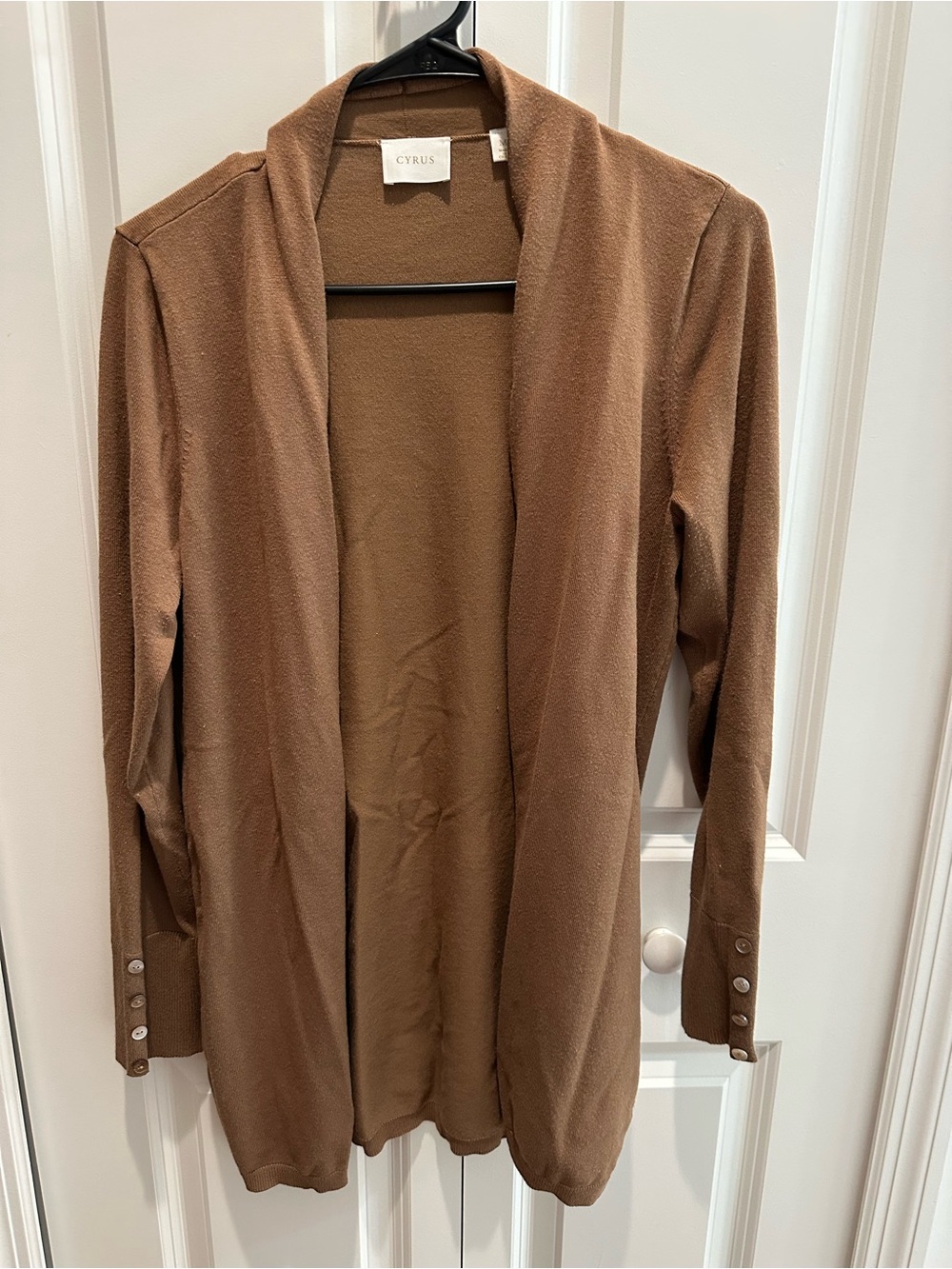 Cyrus by Anthropologie Brown Mocha Open-Front Women's Cardigan Size M